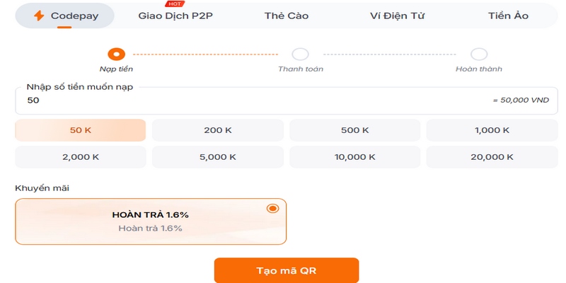 Cách gửi tiền vào va88 với codepay được sử dụng rất phổ biến